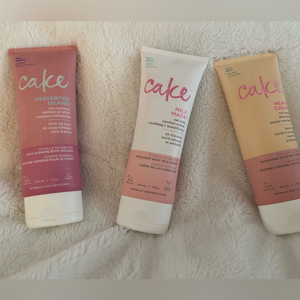 Cake lotions, 3 pcs included in this listing